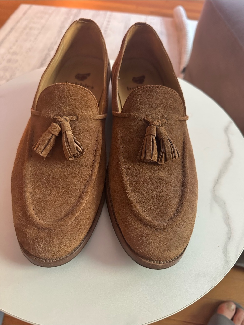 Men's Suede Tassel Loafers - Tan